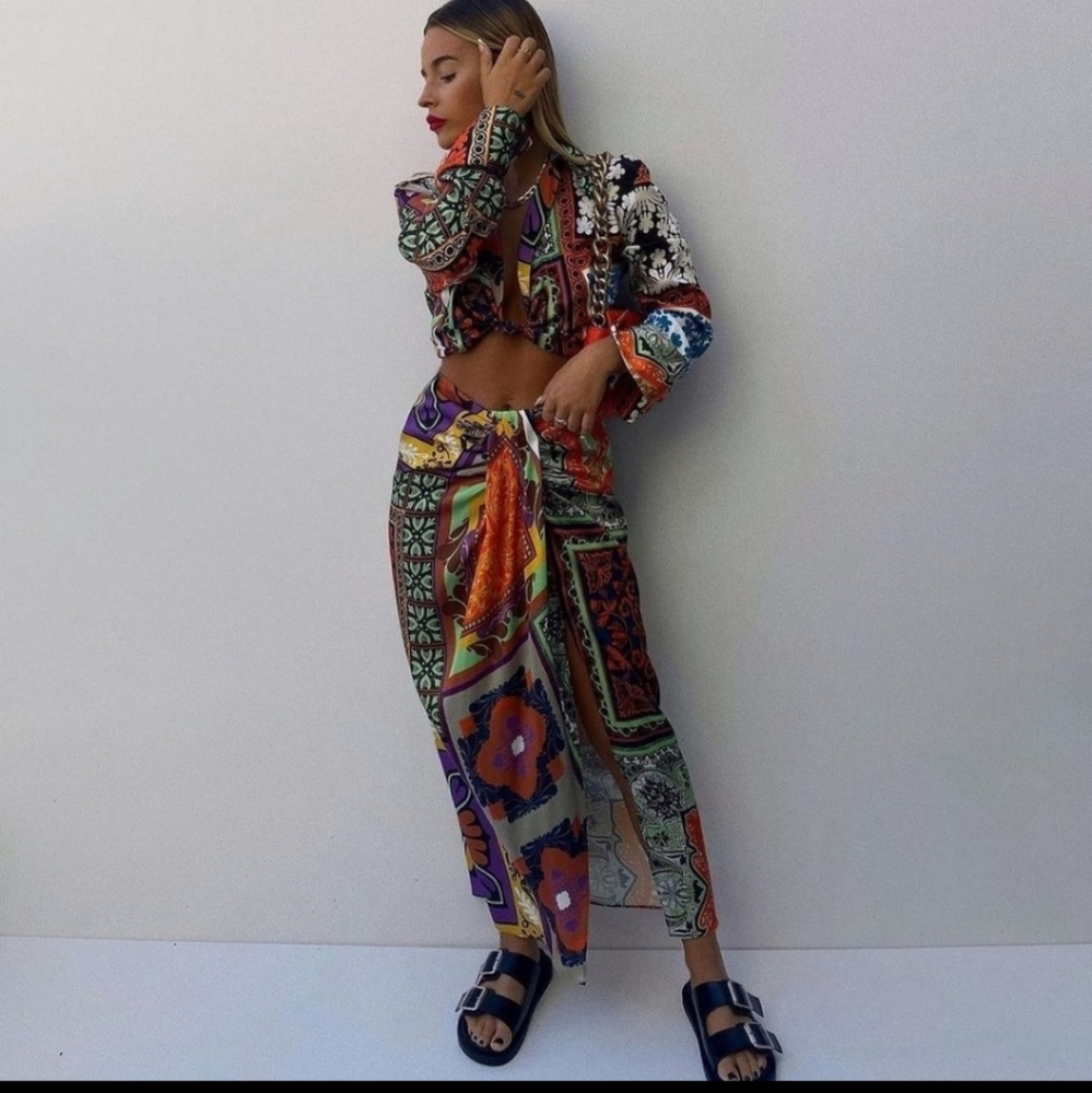 NWT Zara knotted multicolor skirts sets 🔥
